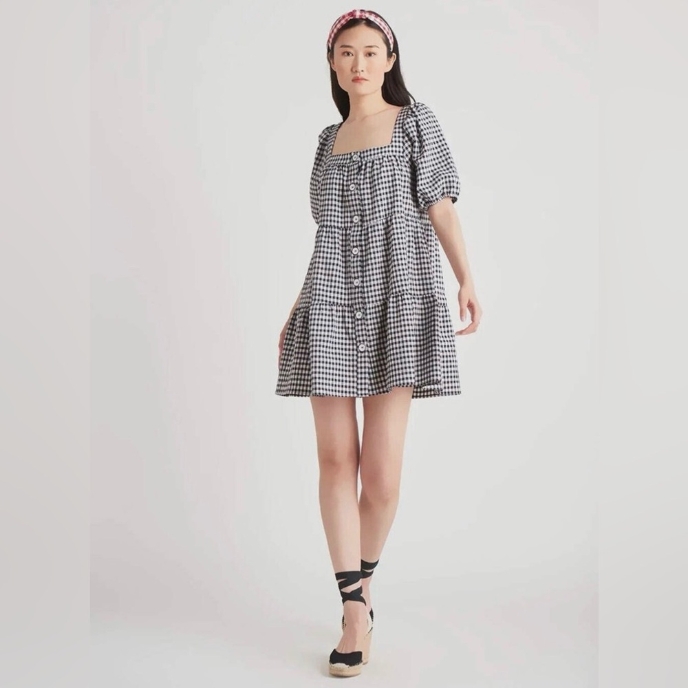 Dex Babydoll Gingham Dress